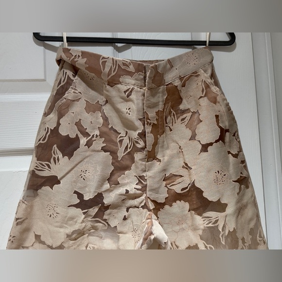 JLUXLABEL Sheer Floral Jumpsuit in Cream and Tan - Picture 7 of 8